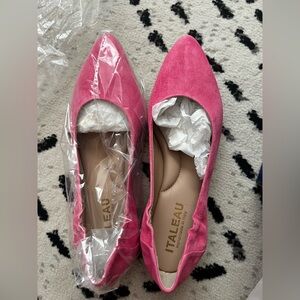 Mara ITALEAU Pink Suede Pointed Ballet Flats